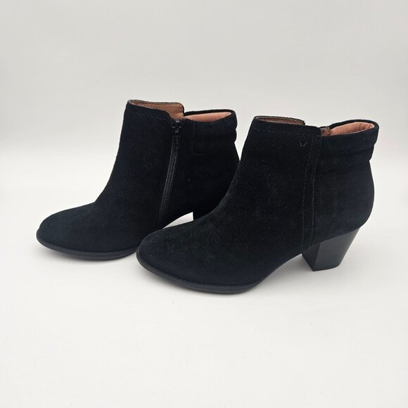 Vionic Jessie Black Suede Ankle Boot Block Heel Womens Sz 6 NEW - Picture 3 of 9